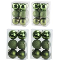 Kerstversiering set kerstballen appelgroen 6 en 8 cm - 36x stuks