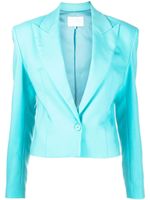 Costarellos blouse crop à épaules structurées - Bleu Costarellos blouse crop à épaules structurées - Bleu