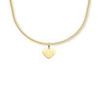 Gegraveerde initialen ketting hartje -14K GOUD - Goud - Gourmet chain + € 60,00