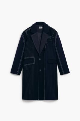 Lange gestreepte jas - BLUE - L