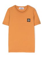 Stone Island Junior t-shirt en coton à patch logo - Orange