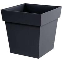 EDA Toscane vierkante bloempot - 39 x 39 x H 39 cm - 38 L - Antracietgrijs