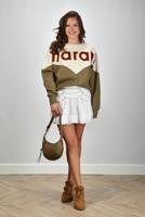 Marant Etoile trui Houston SW0006FA-A1M08E ecru/dark khaki