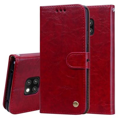 Business stijl olie Wax textuur horizontale Flip lederen case voor Huawei mate 20 Pro met houder & kaartsleuven & portemonnee (rood)