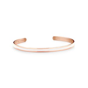 Key Moments 8KM B00540 Stalen Open Bangle One-size (60 x 50 x 4 mm) Roségoudkleurig / Wit