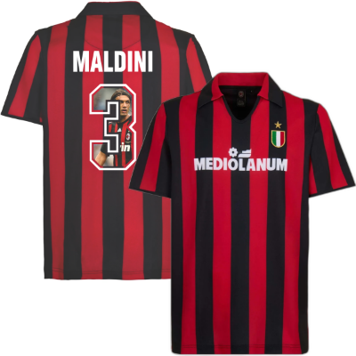 AC Milan Retro Voetbalshirt 1988-1989 + Maldini 3 (Photo Style)