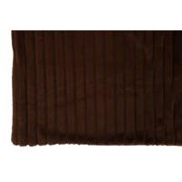 J-Line Plaid corduroy - polyester - chocolade - 180 x 130 cm - thumbnail