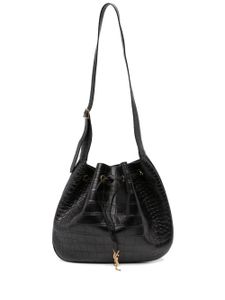 Saint Laurent Pre-Owned sac seau à effet peau de crocodile - Noir