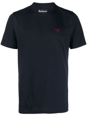 Barbour t-shirt en coton à logo brodé - Bleu