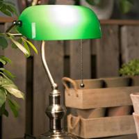 Bureaulamp bankierslamp 'Banker' trekschakelaar e27 fitting 410mm Bureaulamp bankierslamp 'Banker' trekschakelaar e27 fitting 410mm