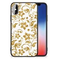 iPhone X | Xs Bloemen Hoesje Gouden Bloemen