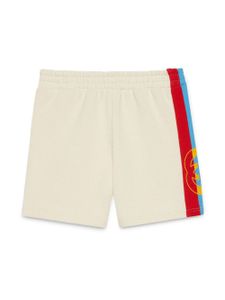 Gucci Kids short de sport rayé à logo imprimé - Tons neutres