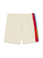 Gucci Kids short de sport rayé à logo imprimé - Tons neutres