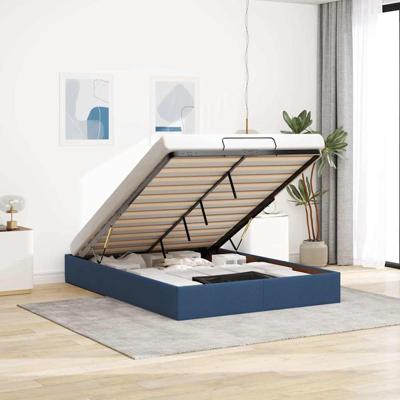 Bedframe zonder matras 140x200 cm stof blauw