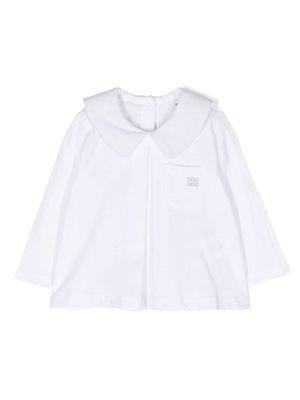 Douuod Kids blouse en coton à col claudine - Blanc