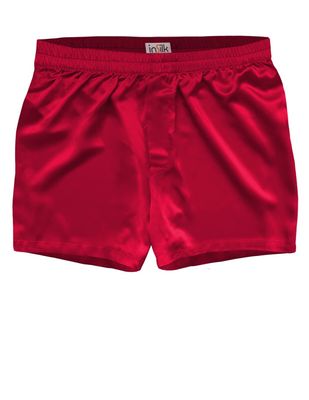 Zijden Boxershort inSilk Collection, Kleur Bordeauxrood, Maat Medium