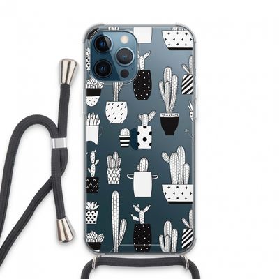 Cactusmotief: iPhone 13 Pro Max Transparant Hoesje met koord