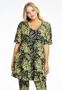 Yoek Tuniek wide bottom MIMOSA | Zwart | Maat 38/40
