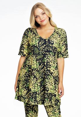 Yoek Tuniek wide bottom MIMOSA | Zwart | Maat 54/56