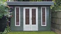 Lugarde B11 Blokhut 350x300 cm 44 mm vurenhout blank- Plat dak- Hout- Lugarde