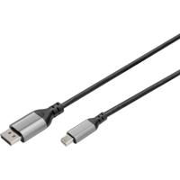 Digitus DB-340106-020-S DisplayPort-kabel DisplayPort / Mini-displayport Aansluitkabel DisplayPort-stekker, Mini DisplayPort-stekker 2 m Zwart Afgeschermd, - thumbnail