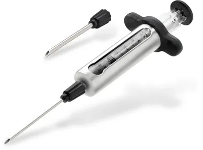 Napoleon RVS marinade injectiespuit met 2 naalden