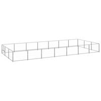 Hondenkennel 21 m² staal zilverkleurig