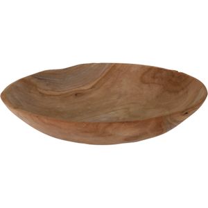 Tafel decoratie schaal teak hout rond 37 cm