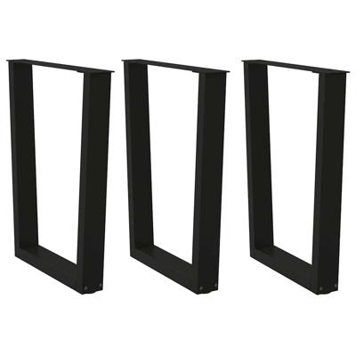 Eettafelpoten 3 st V-vormig 70x(72-73,3) cm staal zwart