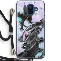 Pastel zwart: Samsung Galaxy A6 (2018) Transparant Hoesje met koord