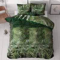 Dekbedovertrek Green Art Soft - Tweepersoons (200x200 Cm) - Groen Microvezel - Natuur - Sleeptime Classy - Dekbed-Discounter.nl