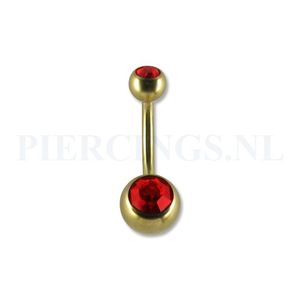 Navelpiercing goudkleurig rood