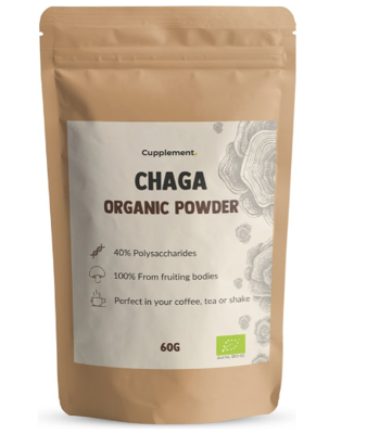 Cupplement Mushrooms Poeder Chaga Organic Powder 60Gram Cupplement Mushrooms Poeder Chaga Organic Powder 60Gram