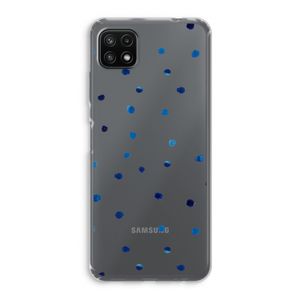 Blauwe stippen: Samsung Galaxy A22 5G Transparant Hoesje