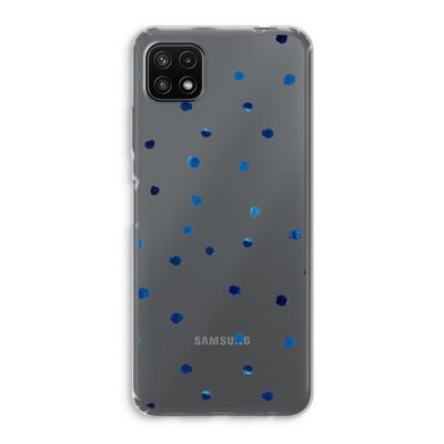 Blauwe stippen: Samsung Galaxy A22 5G Transparant Hoesje