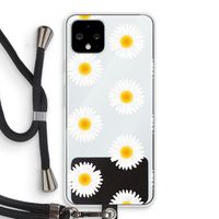 Margrietjes: Pixel 4 Transparant Hoesje met koord