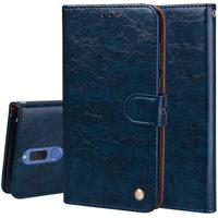 Voor Huawei Mate 10 Lite & Nova 2i Business Style olie Wax textuur horizontale Flip lederen draagtas met houder & kaartsleuven & Wallet(Blue)