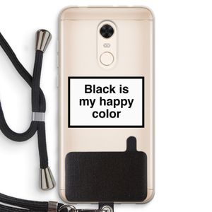 Black is my happy color: Xiaomi Redmi 5 Transparant Hoesje met koord