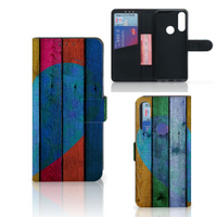 Alcatel 1S 2020 Book Style Case Wood Heart - Cadeau voor je Vriend - thumbnail