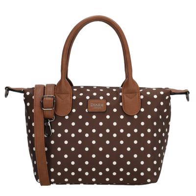 Charm London Handtas / Schoudertas Buckingham Stippen Wit-Donkerbruin