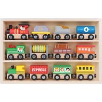 Tooky toy Houten Speelgoedtrein 13-delig