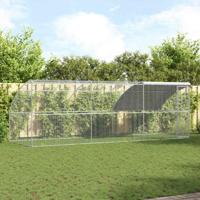 Kippenhok Zilver 600 x 200 x 198.5 cm Gegalvaniseerd staal Kippenhok Zilver 600 x 200 x 198.5 cm Gegalvaniseerd staal