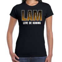 Lam leve de de Koning / Koningsdag t-shirt / shirt zwart voor dames - thumbnail