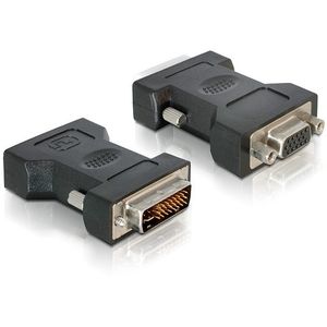 DeLOCK VGA 15pin F > DVI 24+5 M DVI-I 15pin VGA Zwart