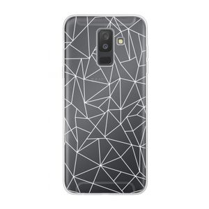 Geometrische lijnen wit: Samsung Galaxy A6 Plus (2018) Transparant Hoesje
