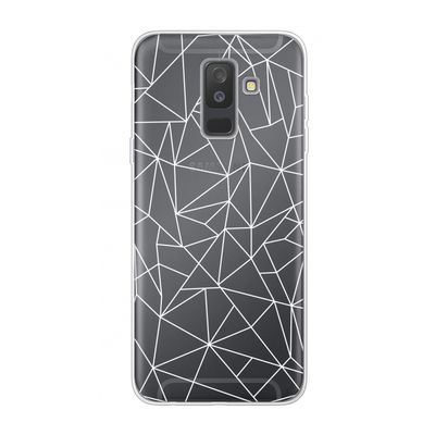 Geometrische lijnen wit: Samsung Galaxy A6 Plus (2018) Transparant Hoesje