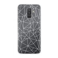 Geometrische lijnen wit: Samsung Galaxy A6 Plus (2018) Transparant Hoesje