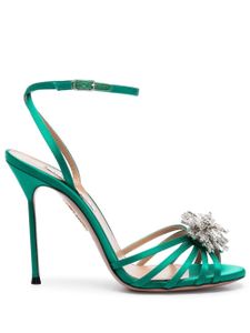 Aquazzura sandales Stardust 105 mm à fini satiné - Vert