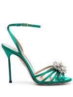 Aquazzura sandales Stardust 105 mm à fini satiné - Vert