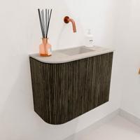 Toiletmeubel Mondiaz Joya Dlux | 51.6 cm | Meubelkleur Shadow | Faye wastafel Opalo Wasbak Rechts | Zonder kraangat(en)